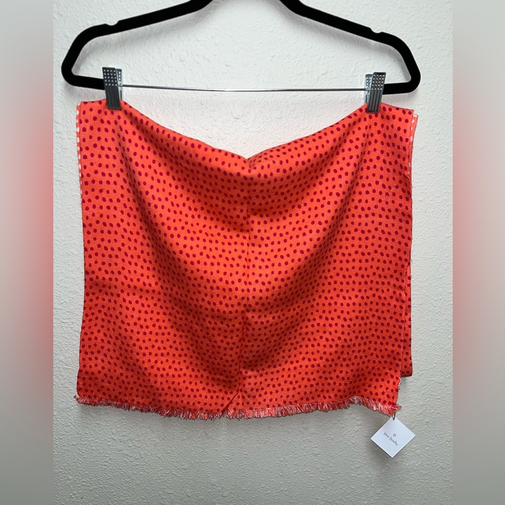 Vera Bradley Bright Orange Polka Dot Reversible Scarf